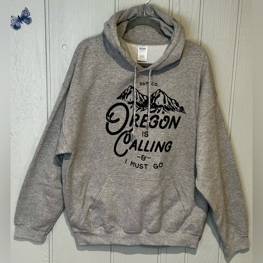 Gildan Gray Men's Hoodie with Oregon Graphic - FINAL PRICE